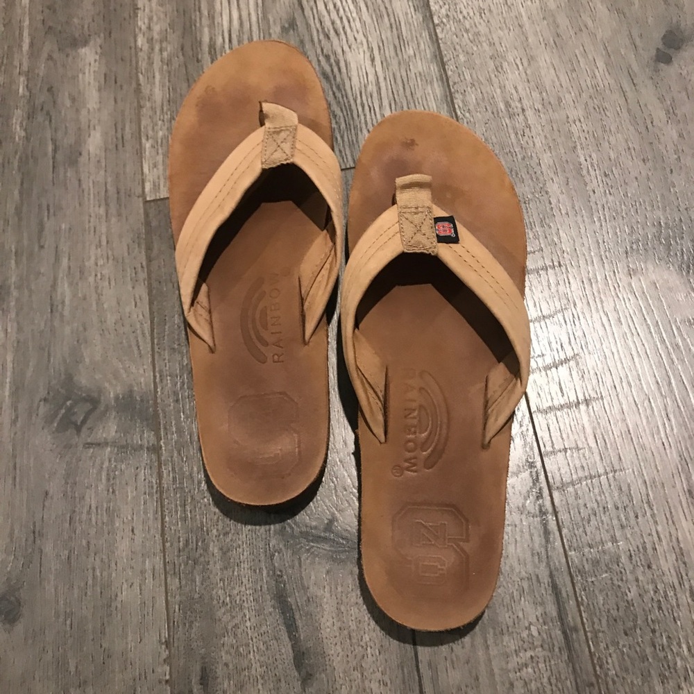 NC State Rainbow Flip Flops